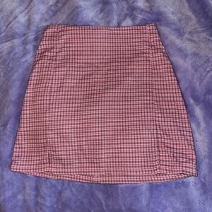 pink and grey plaid brandy melville / john galt skirt